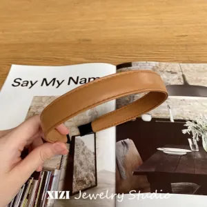 Vintage PU Leather Hair Hoop for Women - Fashion Headband Accessory
