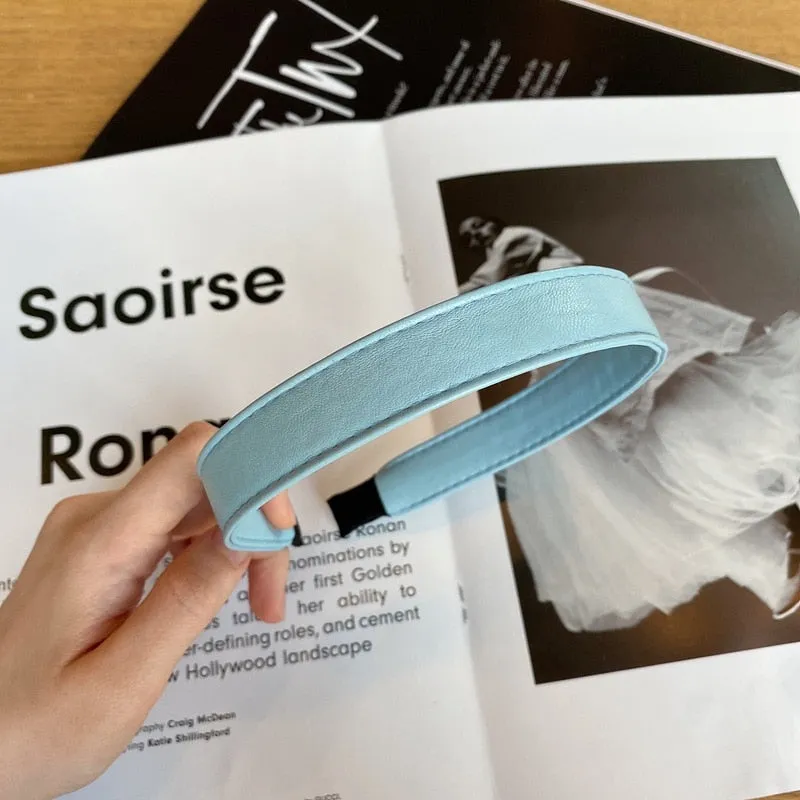 Vintage PU Leather Hair Hoop for Women - Fashion Headband Accessory