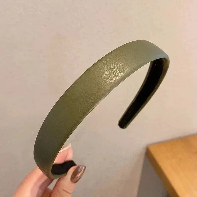 Vintage PU Leather Hair Hoop for Women - Fashion Headband Accessory