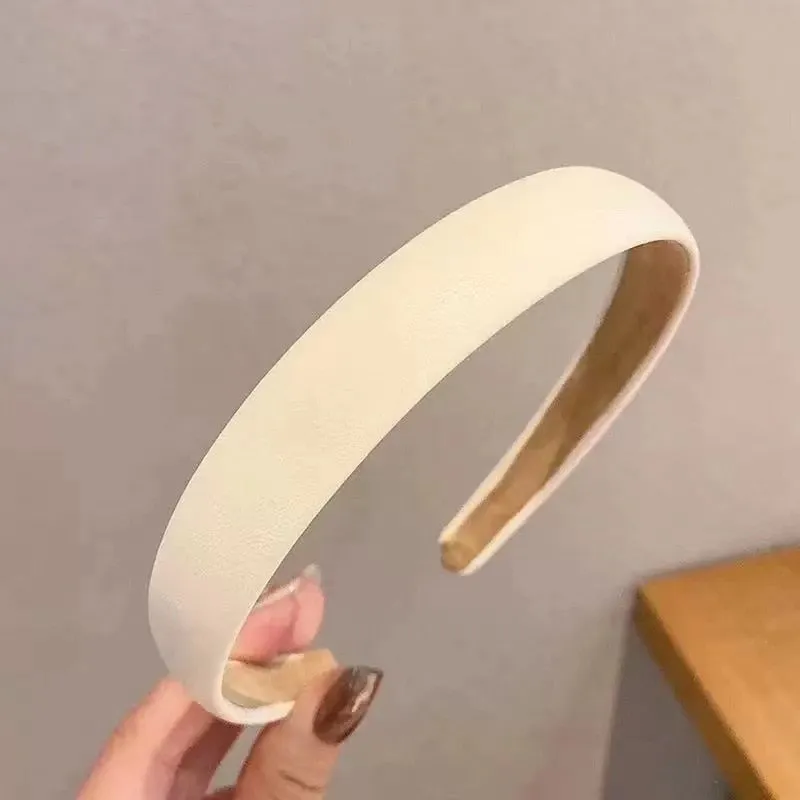 Vintage PU Leather Hair Hoop for Women - Fashion Headband Accessory