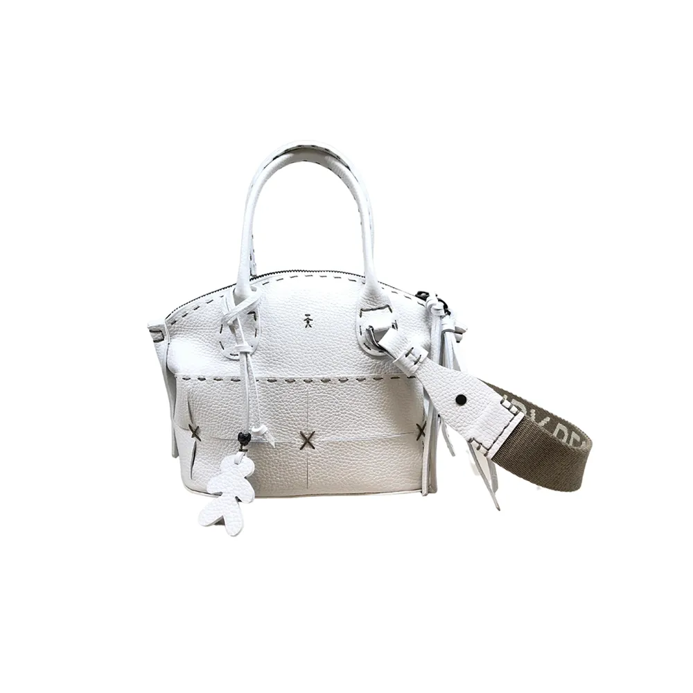 Virginia Mosaico XS HB Muflone Bag in Bianco