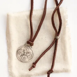 Wanderer Medallion Adjustable Leather Necklace