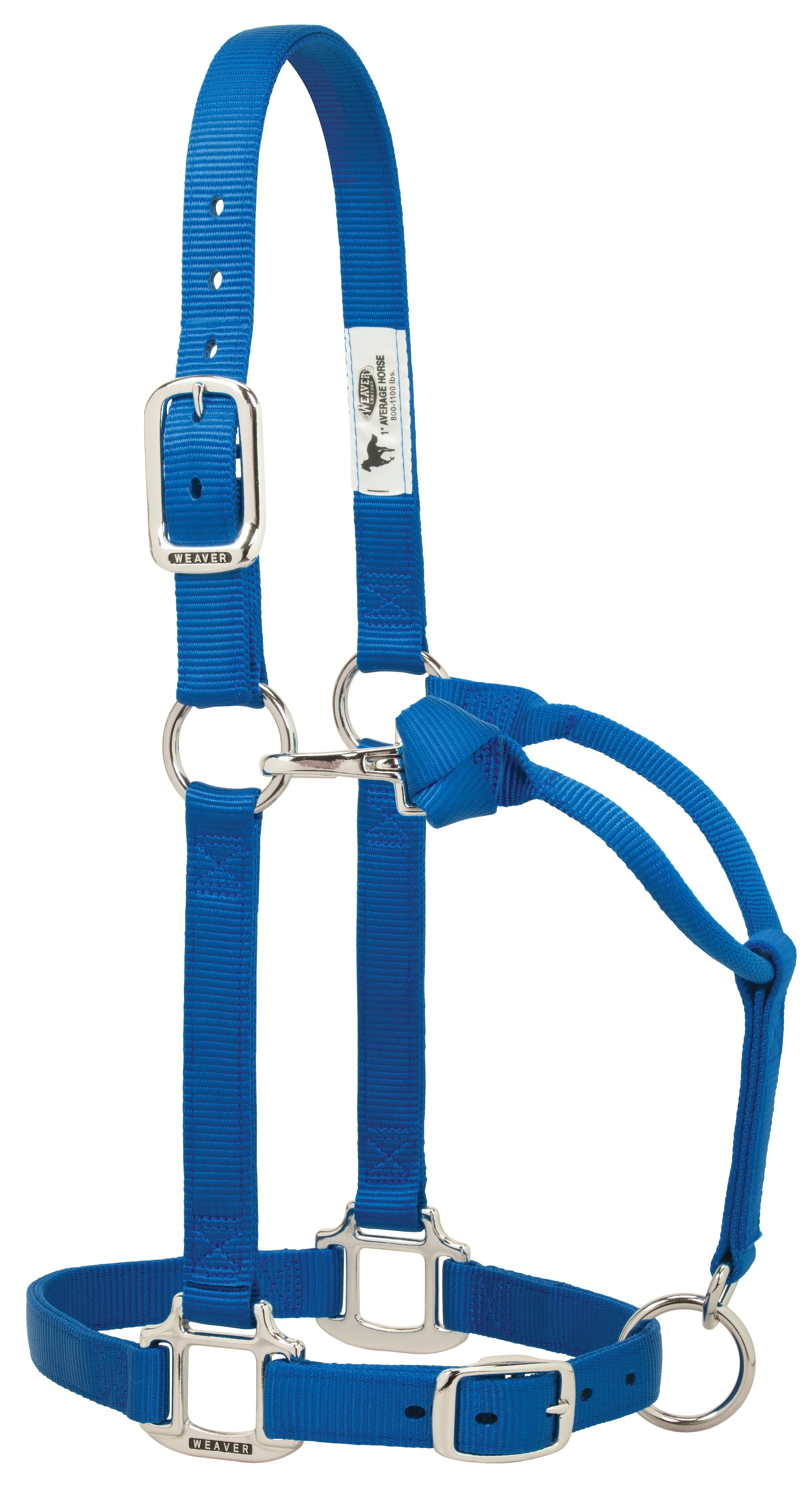 Weaver Original Adjustable Nylon Halter with Chrome Plated Hardware, Average Horse (Multiple Color Options)