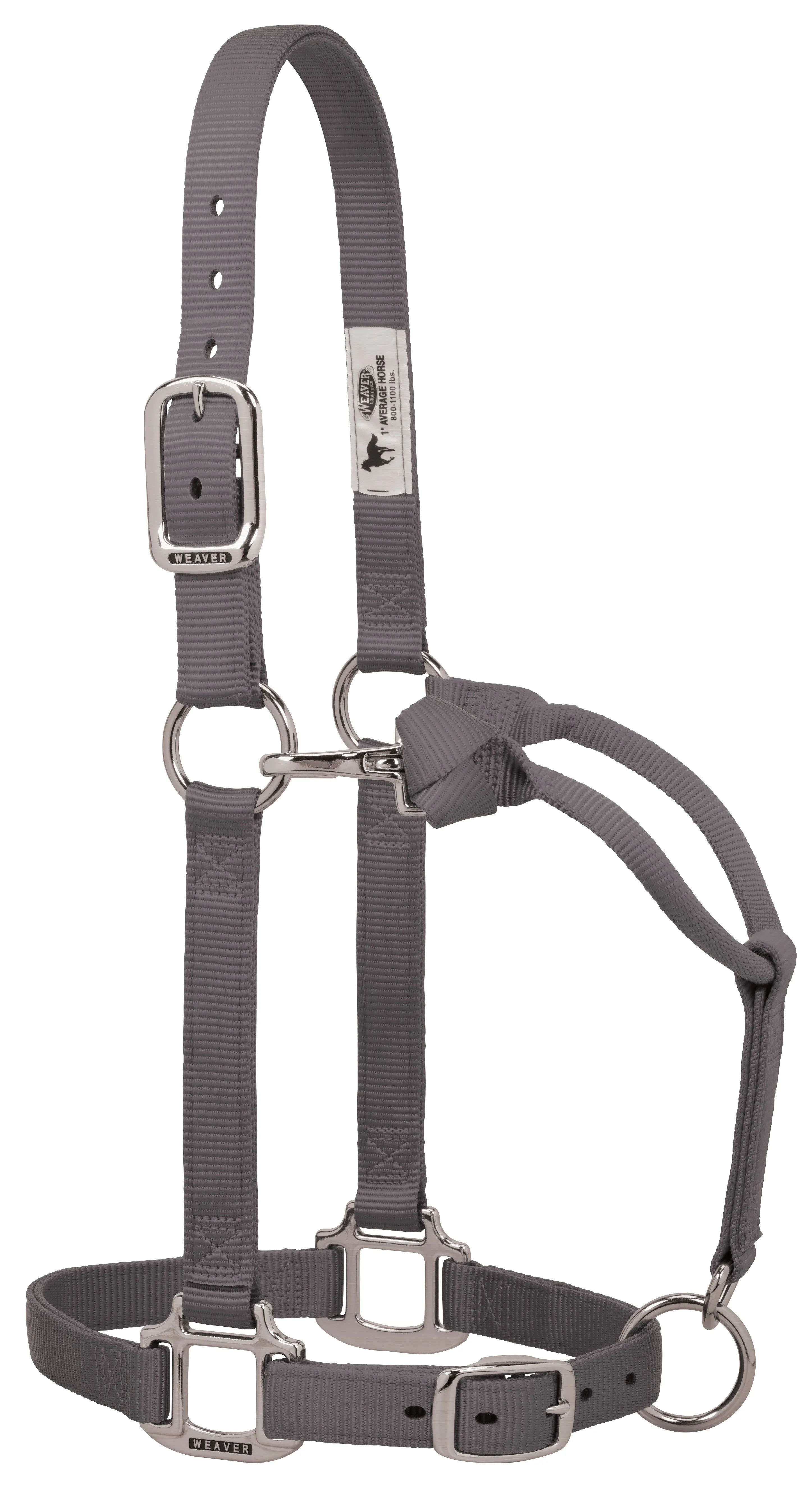 Weaver Original Adjustable Nylon Halter with Chrome Plated Hardware, Average Horse (Multiple Color Options)