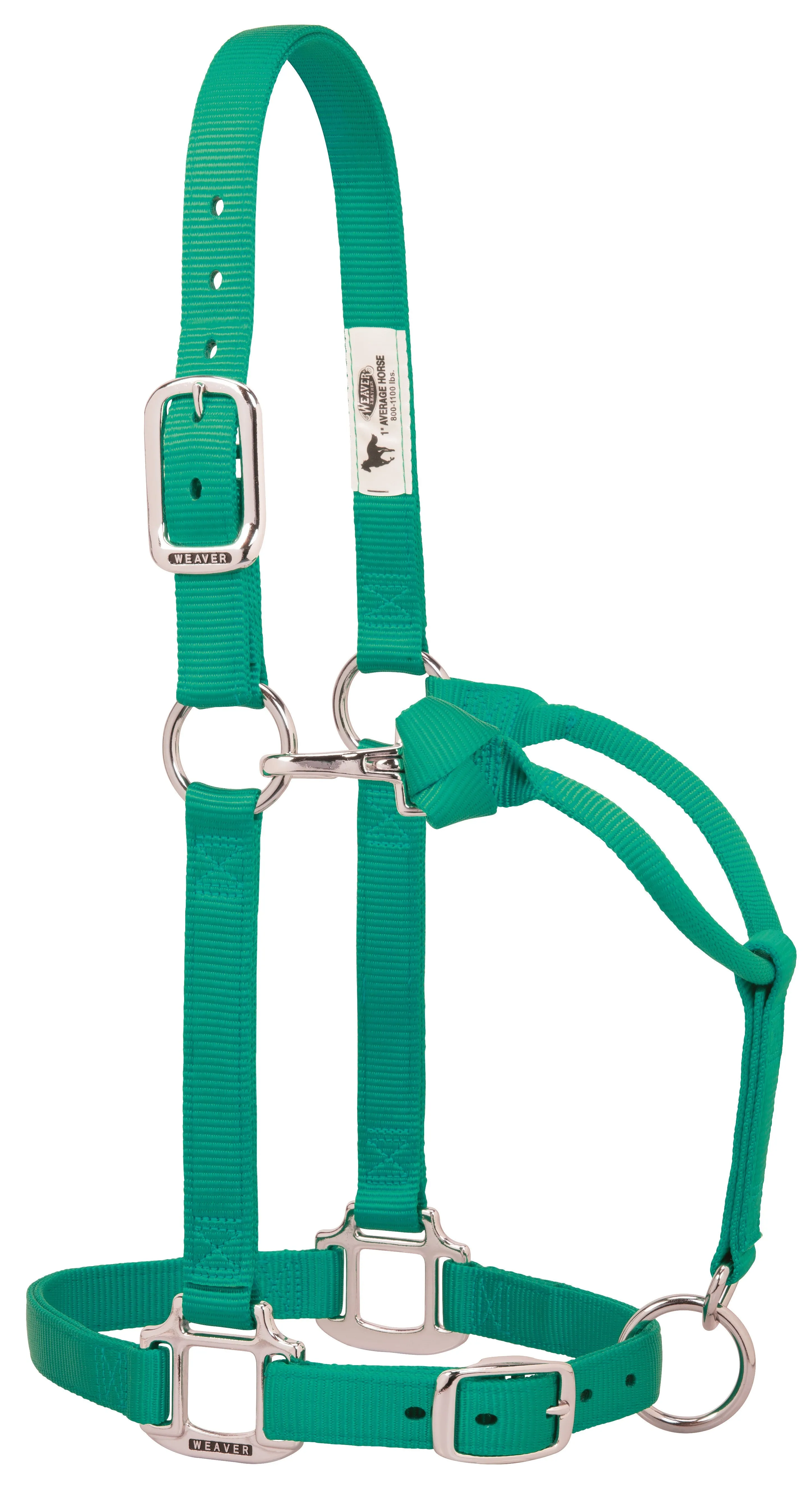 Weaver Original Adjustable Nylon Halter with Chrome Plated Hardware, Average Horse (Multiple Color Options)
