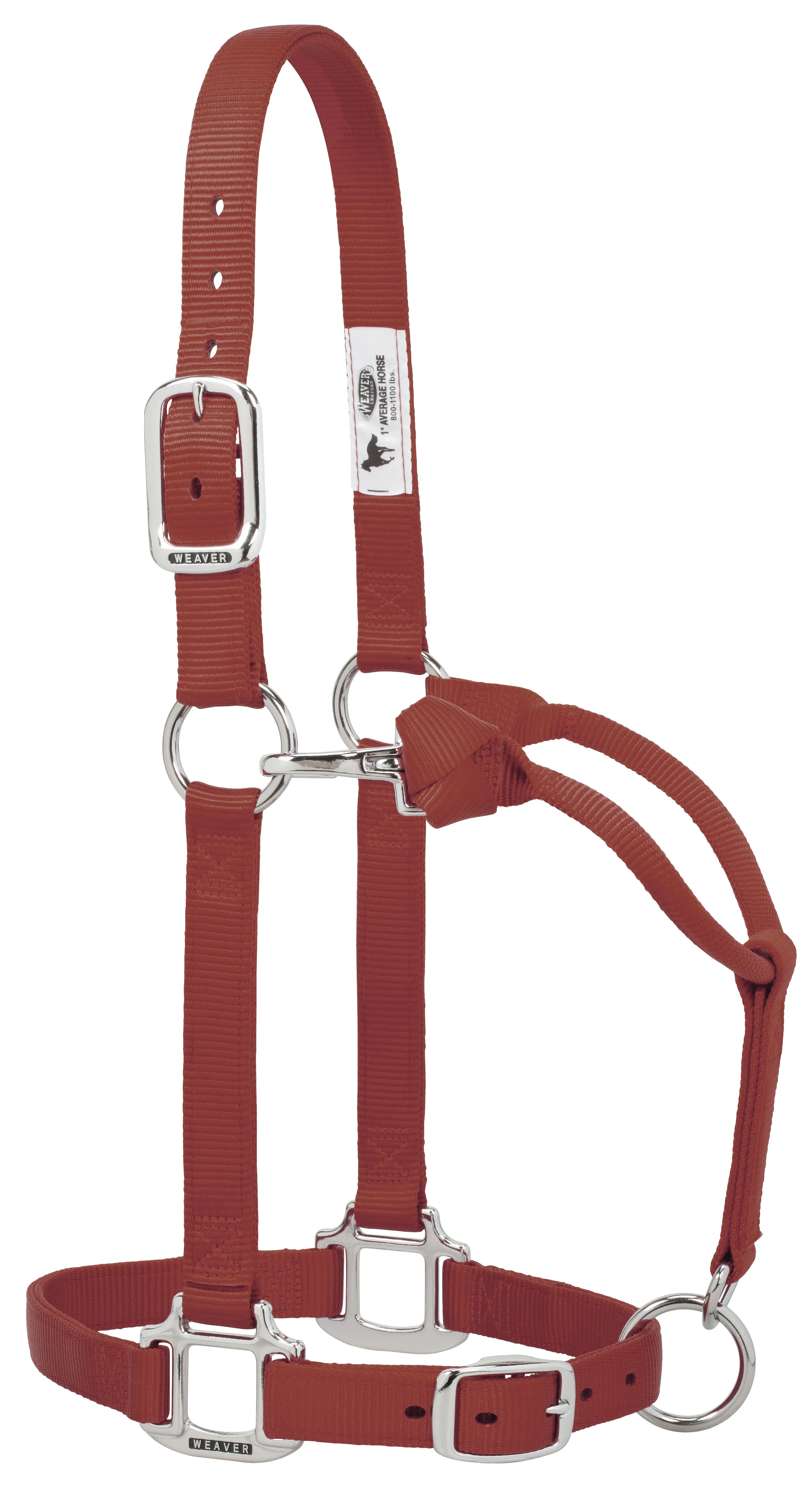 Weaver Original Adjustable Nylon Halter with Chrome Plated Hardware, Average Horse (Multiple Color Options)