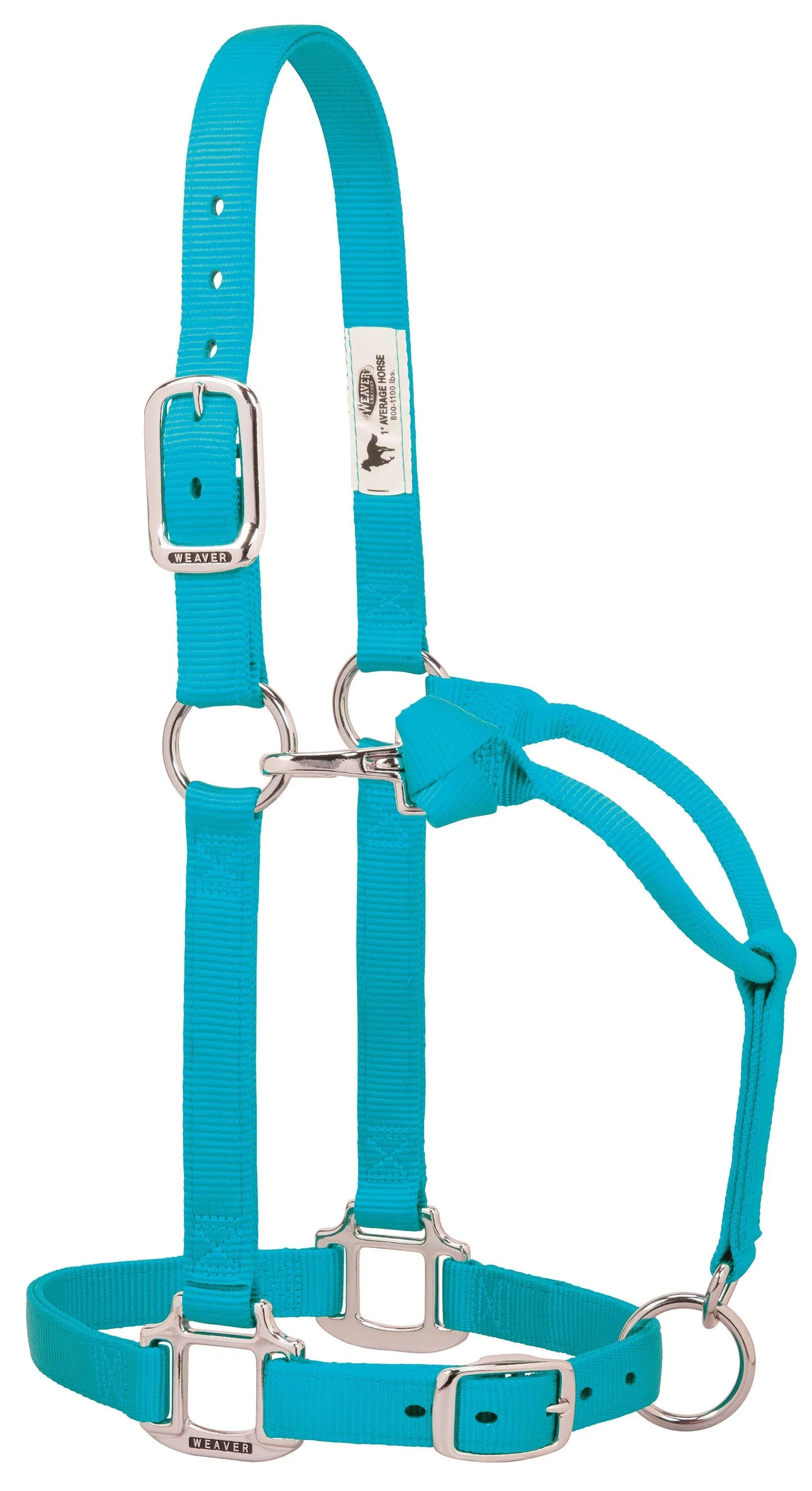 Weaver Original Adjustable Nylon Halter with Chrome Plated Hardware, Average Horse (Multiple Color Options)