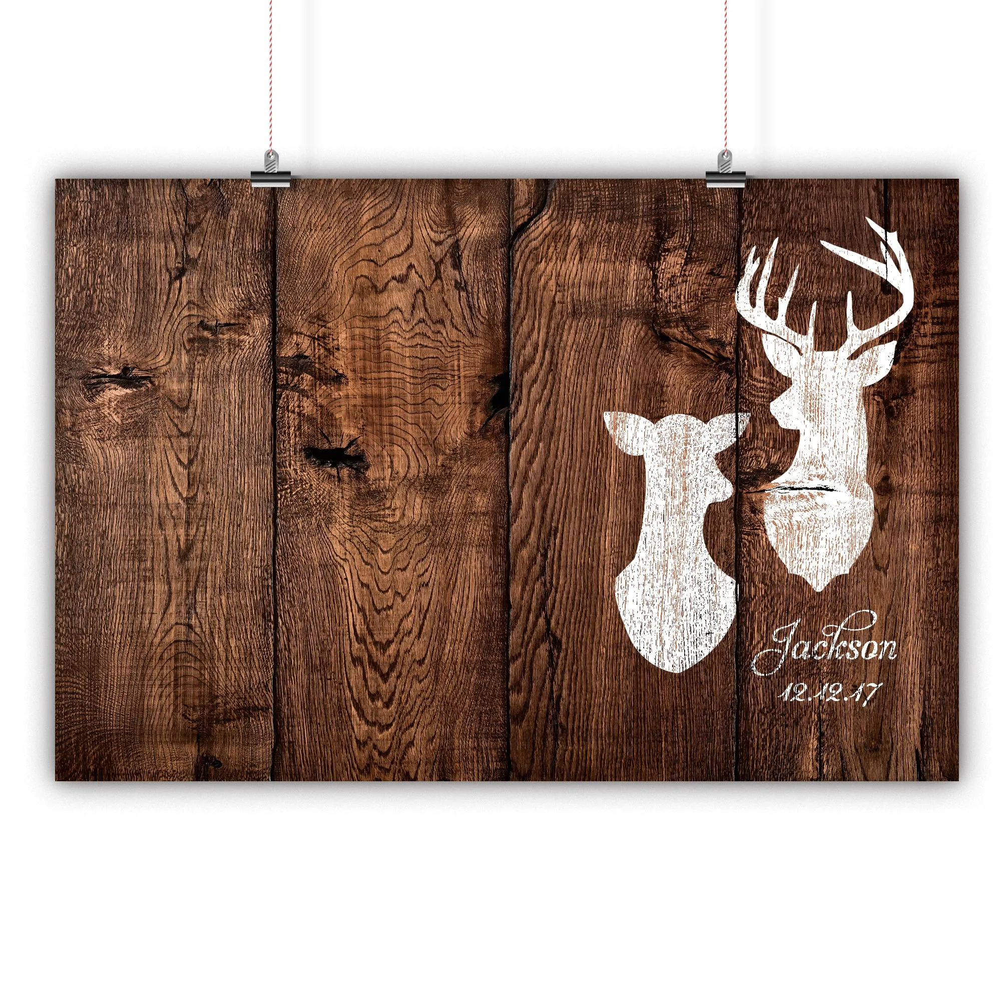 Wedding Guest Book Alternative - Distressed Deer