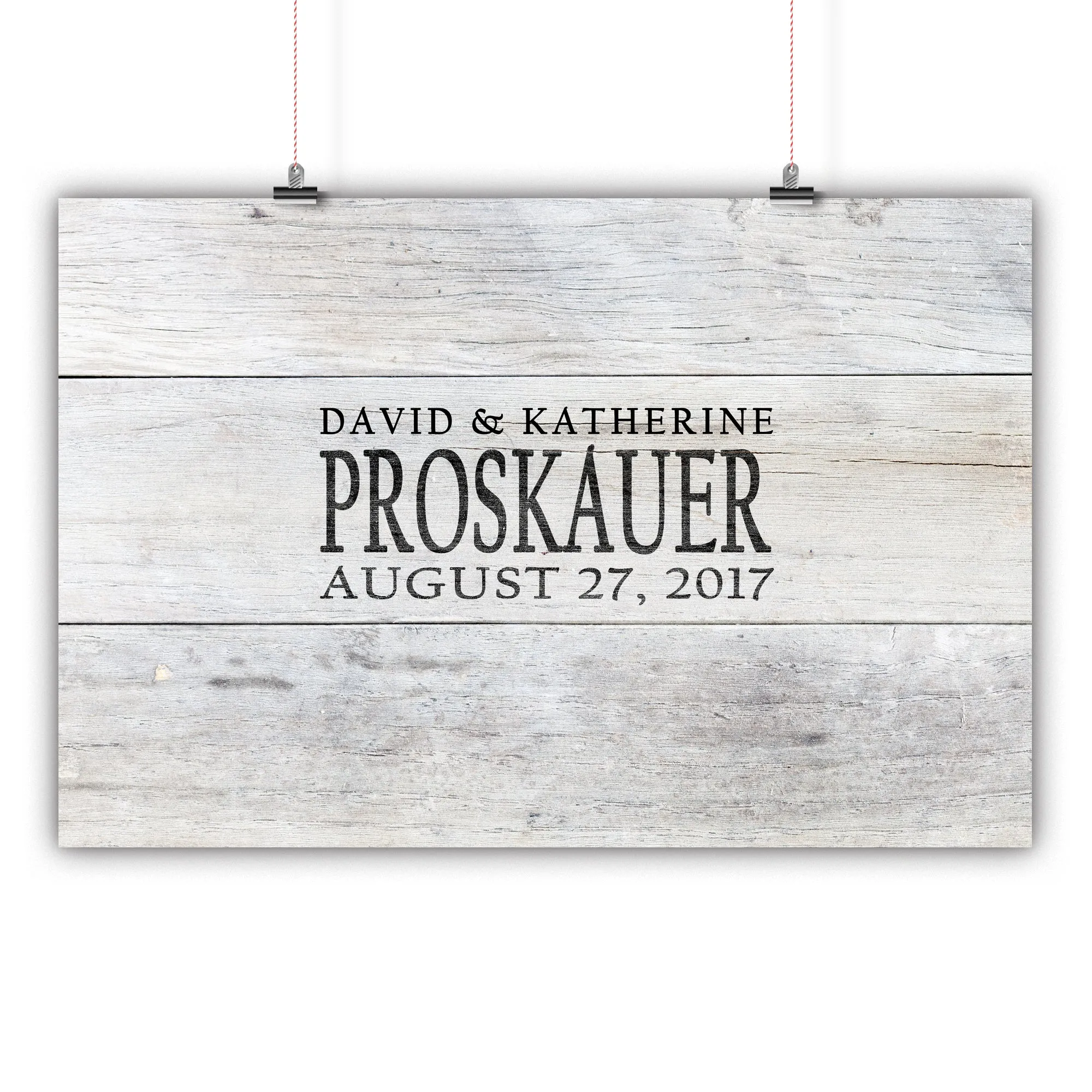 Wedding Guest Book Alternative - Distressed Last Name