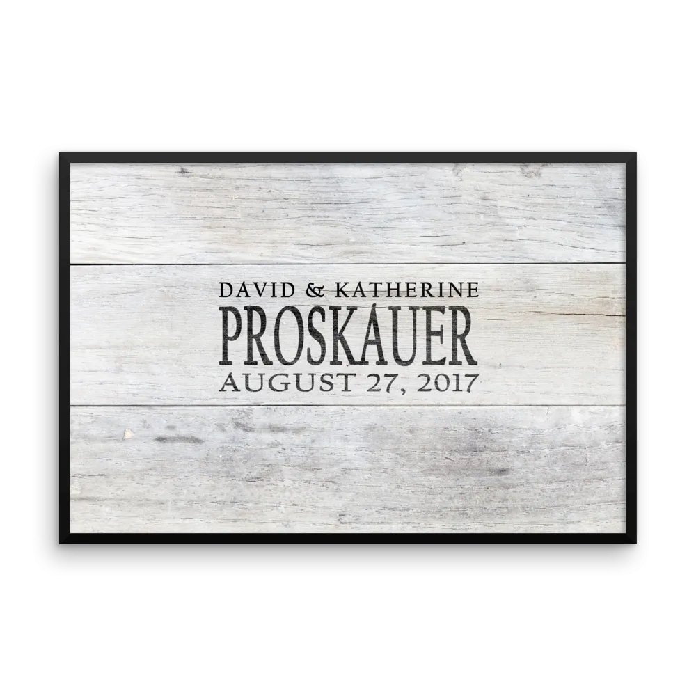 Wedding Guest Book Alternative - Distressed Last Name