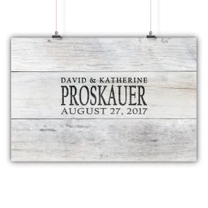 Wedding Guest Book Alternative - Distressed Last Name
