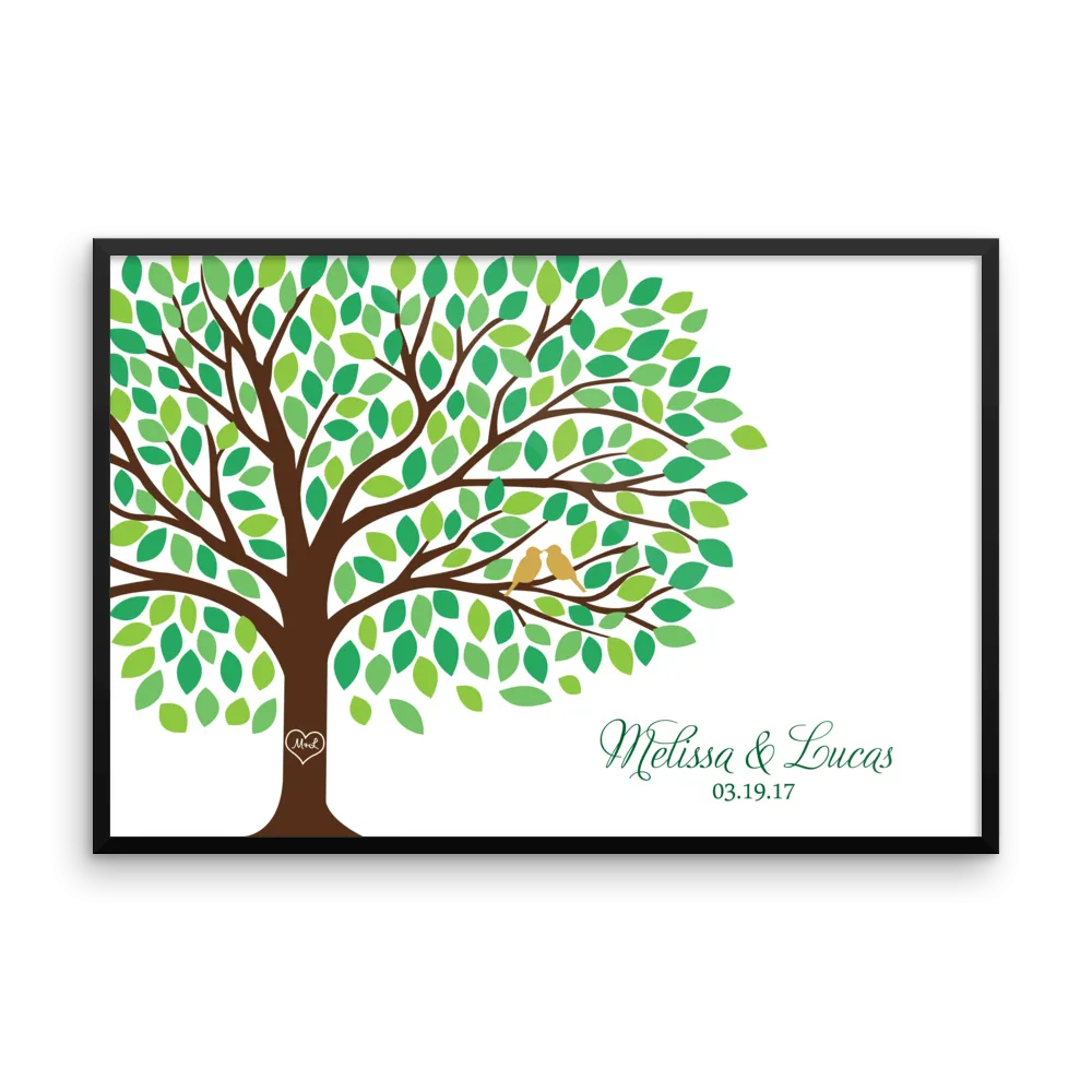 Wedding Tree Guest Book Alternative - Choose Your Colors - 200 Signatures
