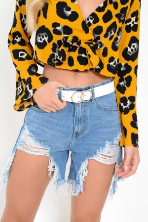 White Double Hoop Belt - Tansy