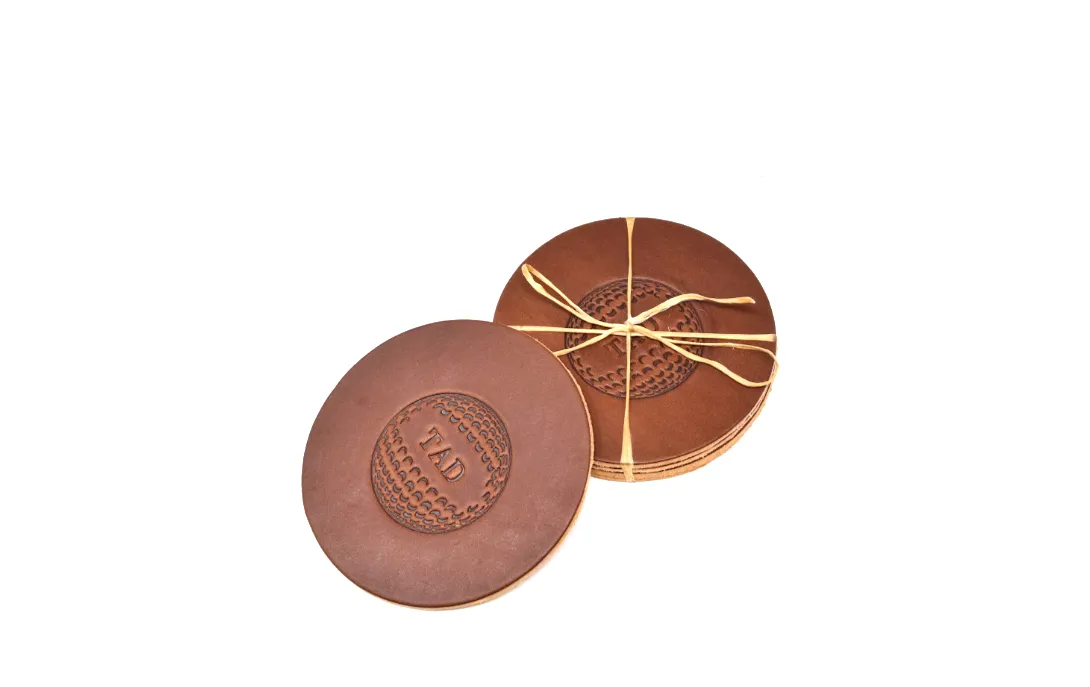 Wholesale Golf Leather Coaster Set