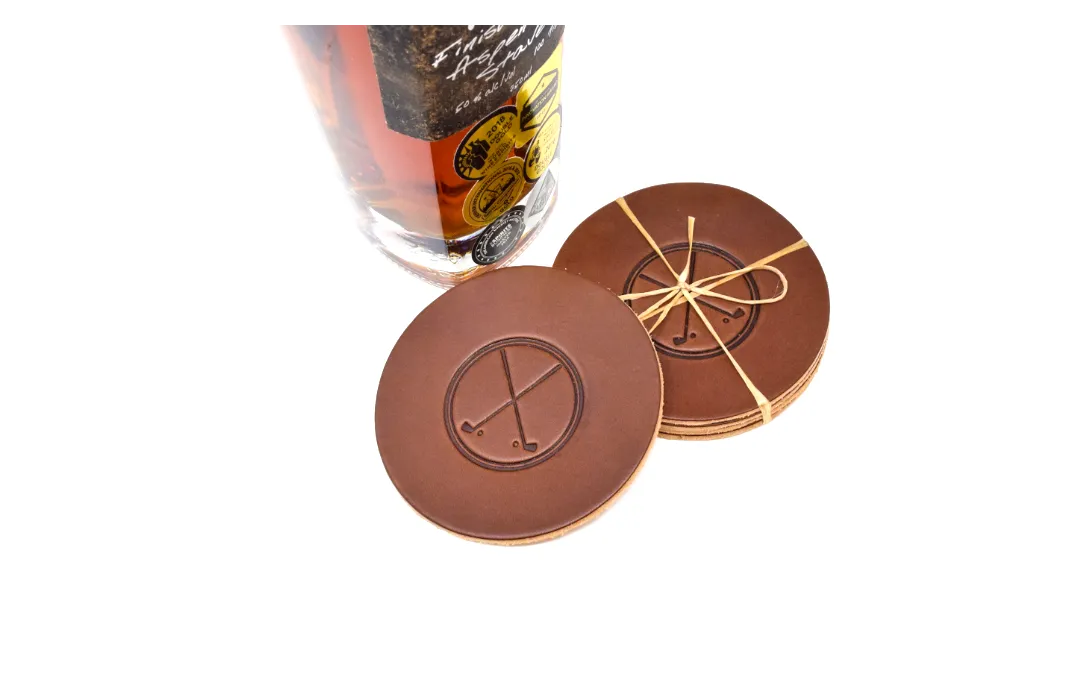 Wholesale Golf Leather Coaster Set