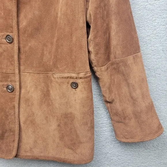 WINLIT 100%  Leather  Faux Fur Reversible  Brown Jacket Coat Women's Size M VTG.