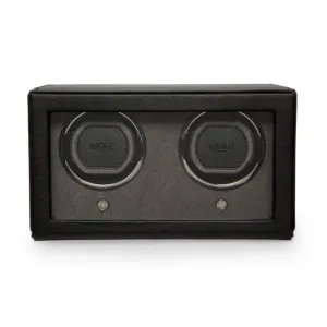 WOLF Double Black Cub Watch Winder with Cover