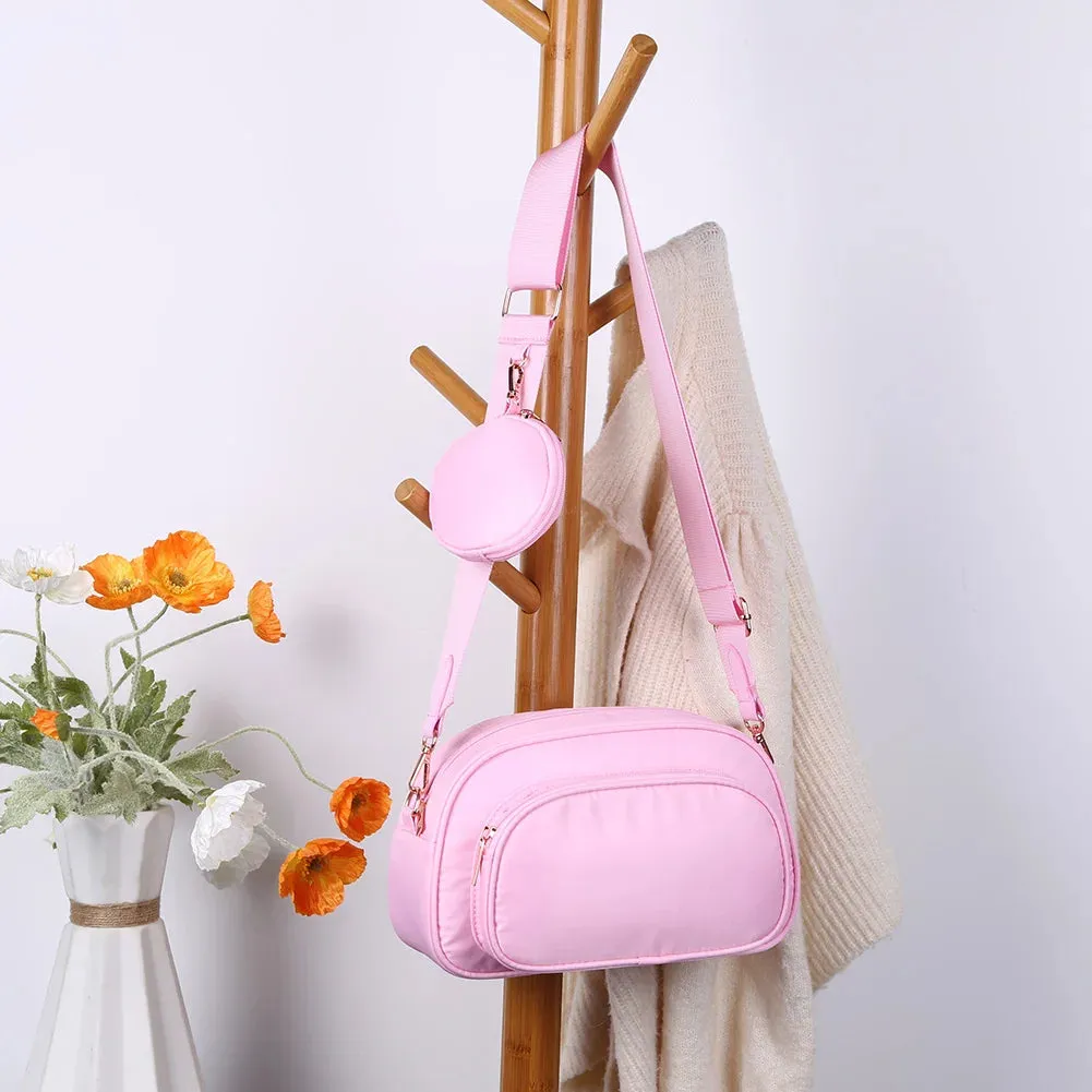 Women Messenger Bag Fashion Ladies Casual Handbags Nylon Adjustable Strap Temperament Multi-pocket Shopping Small Purses