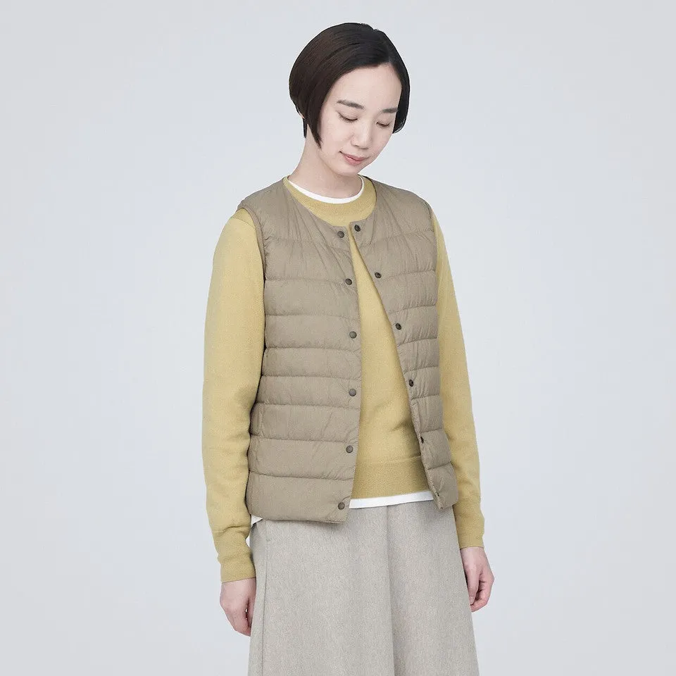 Women's Recycled Nylon Lightweight Collarless Down Gilet
