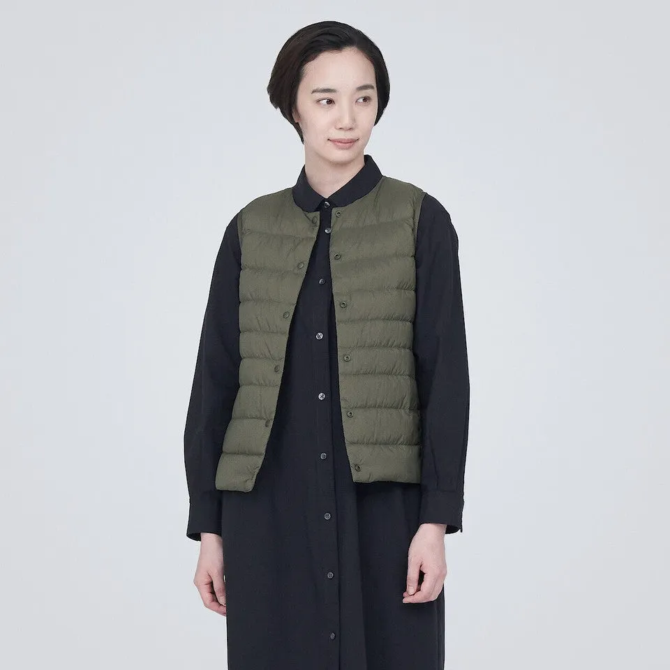 Women's Recycled Nylon Lightweight Collarless Down Gilet