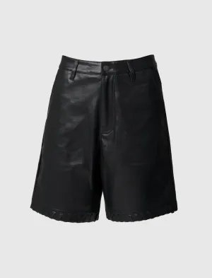 WOMEN'S VEGAN LEATHER SHORT