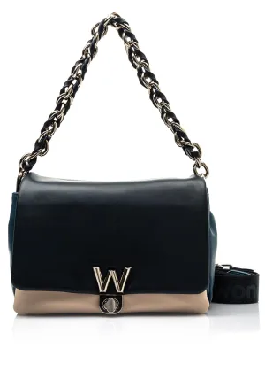 Wonders Canvas Strap Crossbody Bag with Chain, Navy