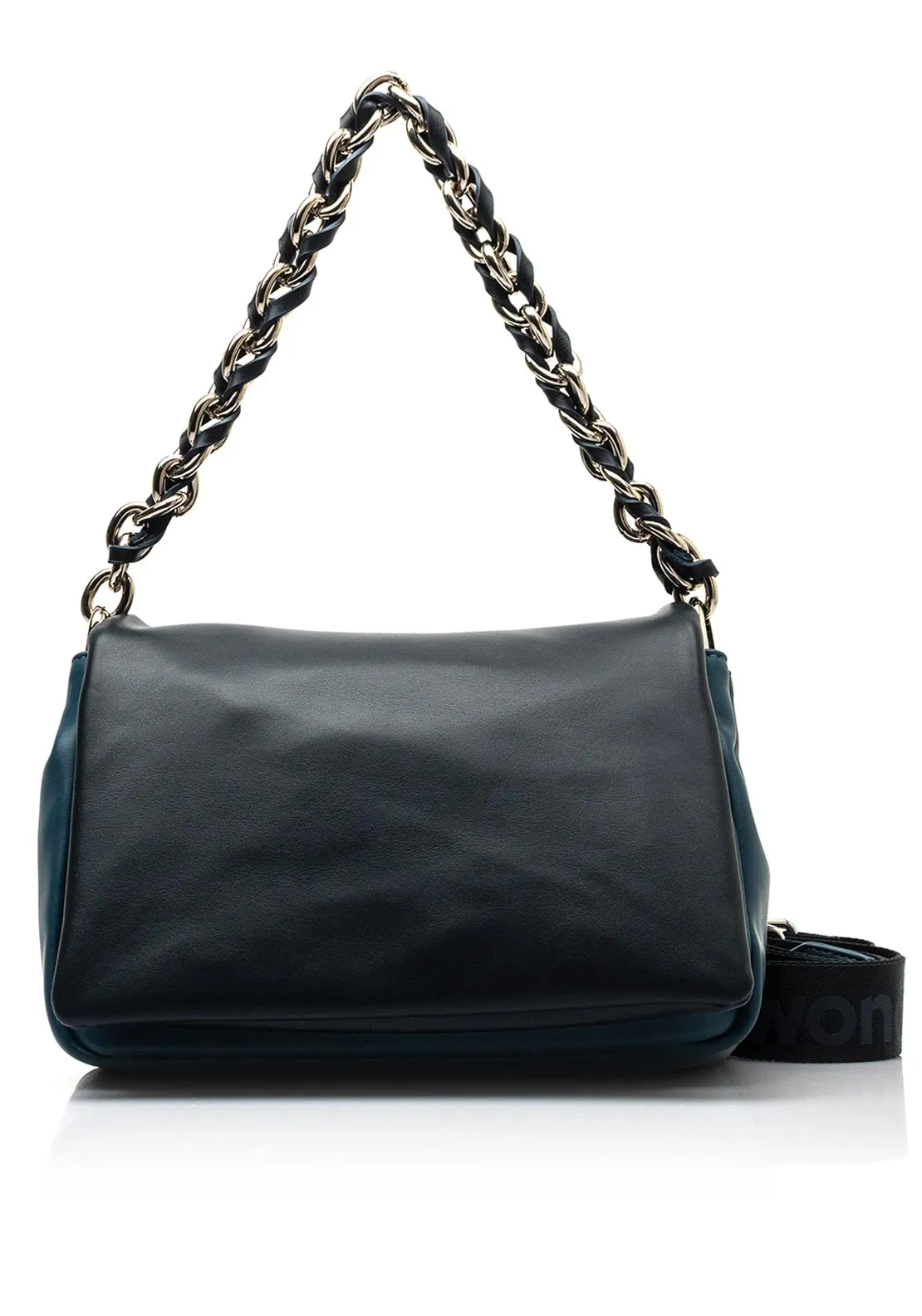 Wonders Canvas Strap Crossbody Bag with Chain, Navy