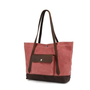 Woosir Oversized Waxed Canvas Tote Bag with Pocket