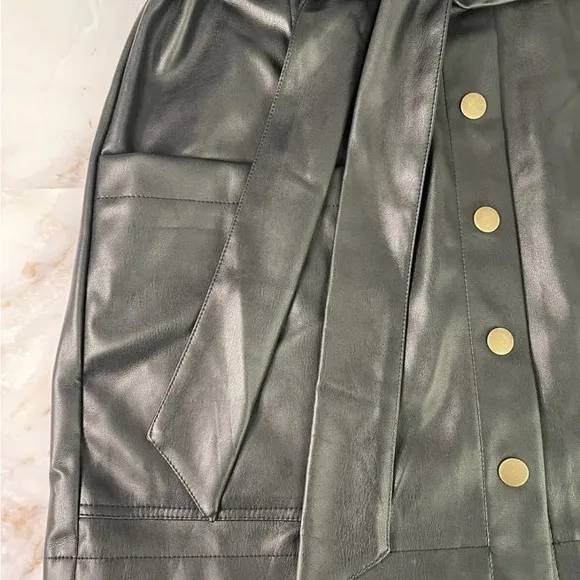 Young Fabulous and Broke Faux Leather skirt with Belt. Medium