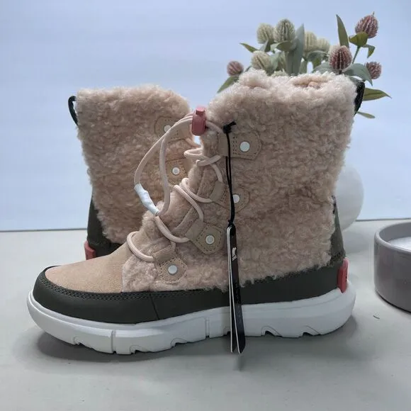 Youth Sorel Explorer Cozy Faux Shearling Winter Boot NY4897-260 Kid’s 5