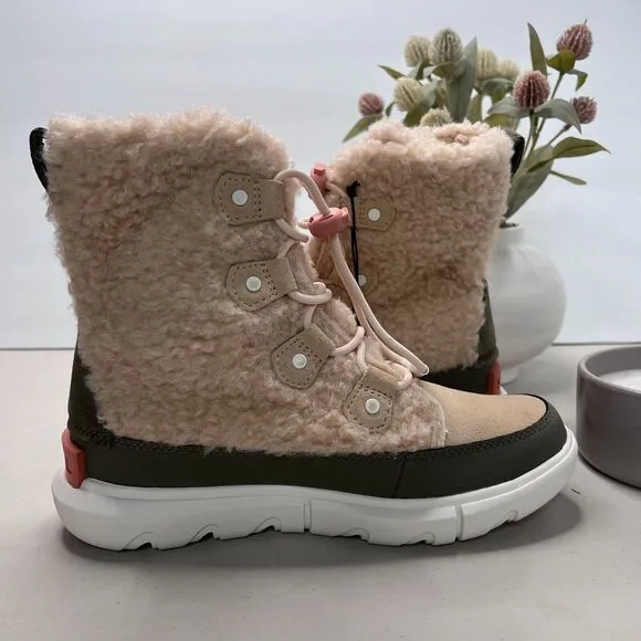 Youth Sorel Explorer Cozy Faux Shearling Winter Boot NY4897-260 Kid’s 5