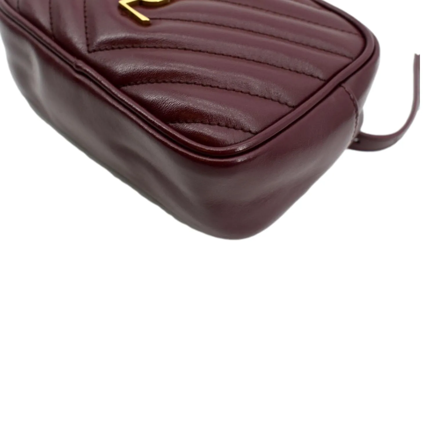 YVES SAINT LAURENT Lou Calfskin Leather Crossbody Belt Bag Red