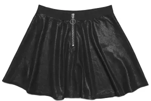 ZIPPER SKATER SKIRT BLACK