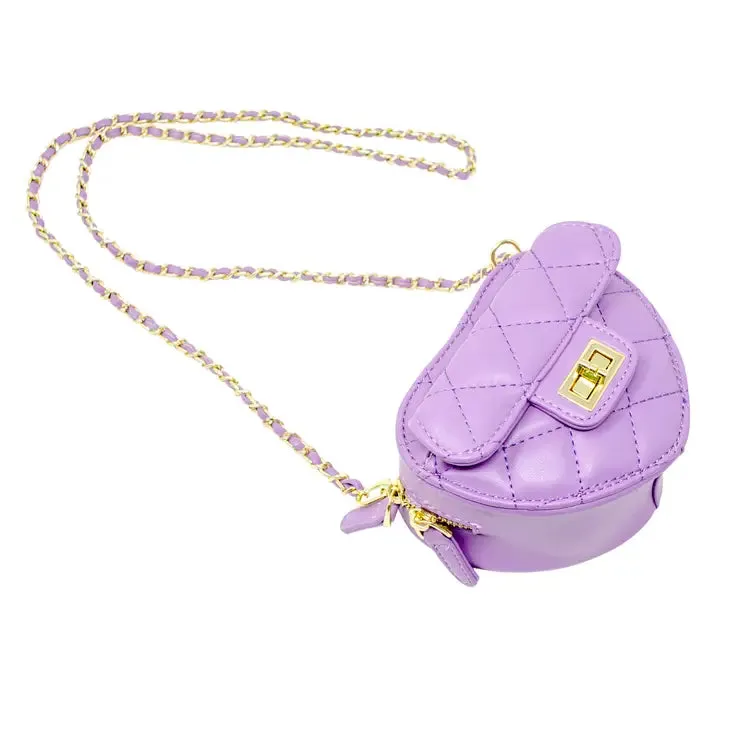 Zomi Gems Quilted Heart Crossbody Bag - Purple