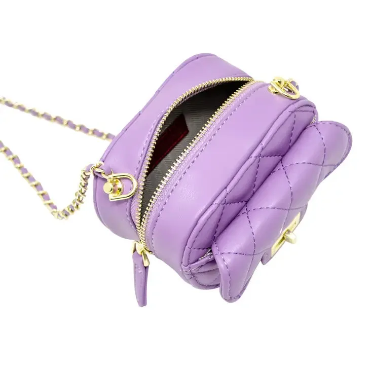 Zomi Gems Quilted Heart Crossbody Bag - Purple