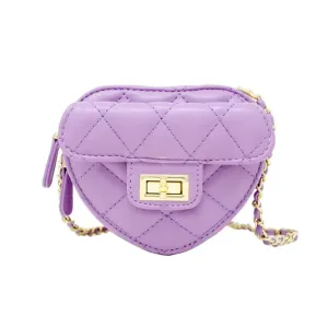 Zomi Gems Quilted Heart Crossbody Bag - Purple